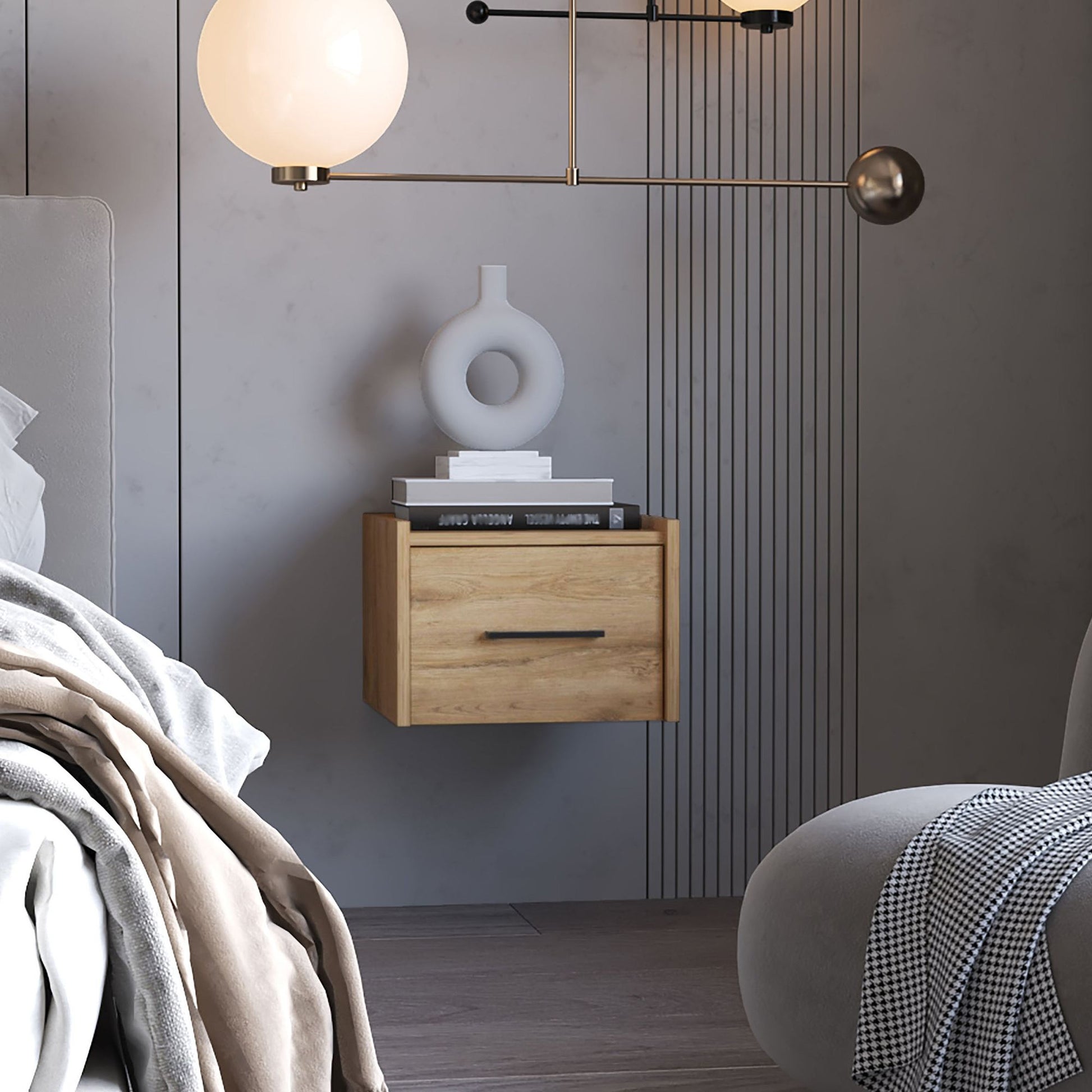 Macadamia Wall-Mounted Floating Nightstand image 1