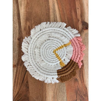 Macramé Drink Coasters; (7inch) image 13