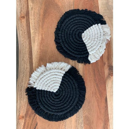 Macramé Drink Coasters; (7inch) image 8