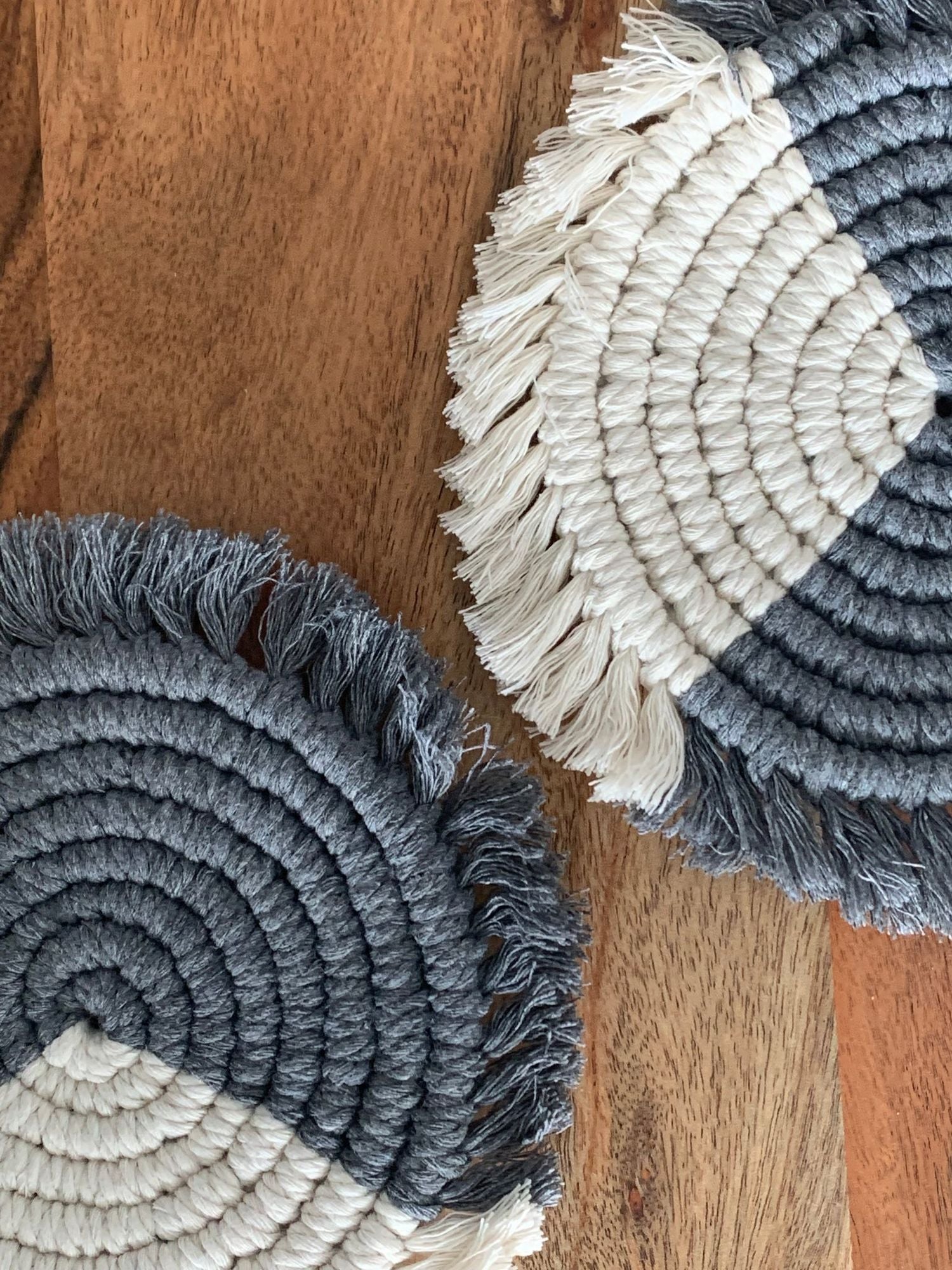 Macramé Drink Coasters; (7inch) image 16
