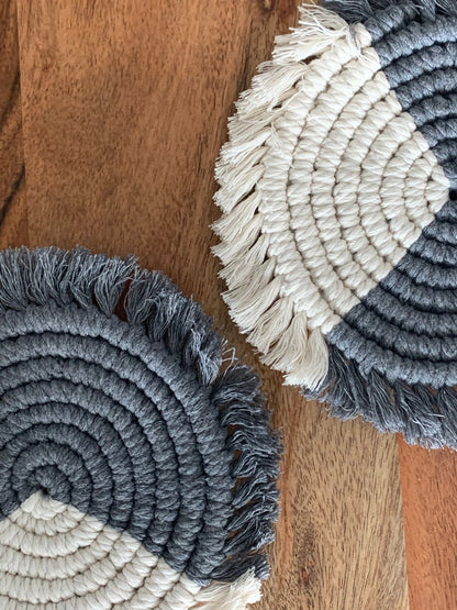 Macramé Drink Coasters; (7inch) image 20
