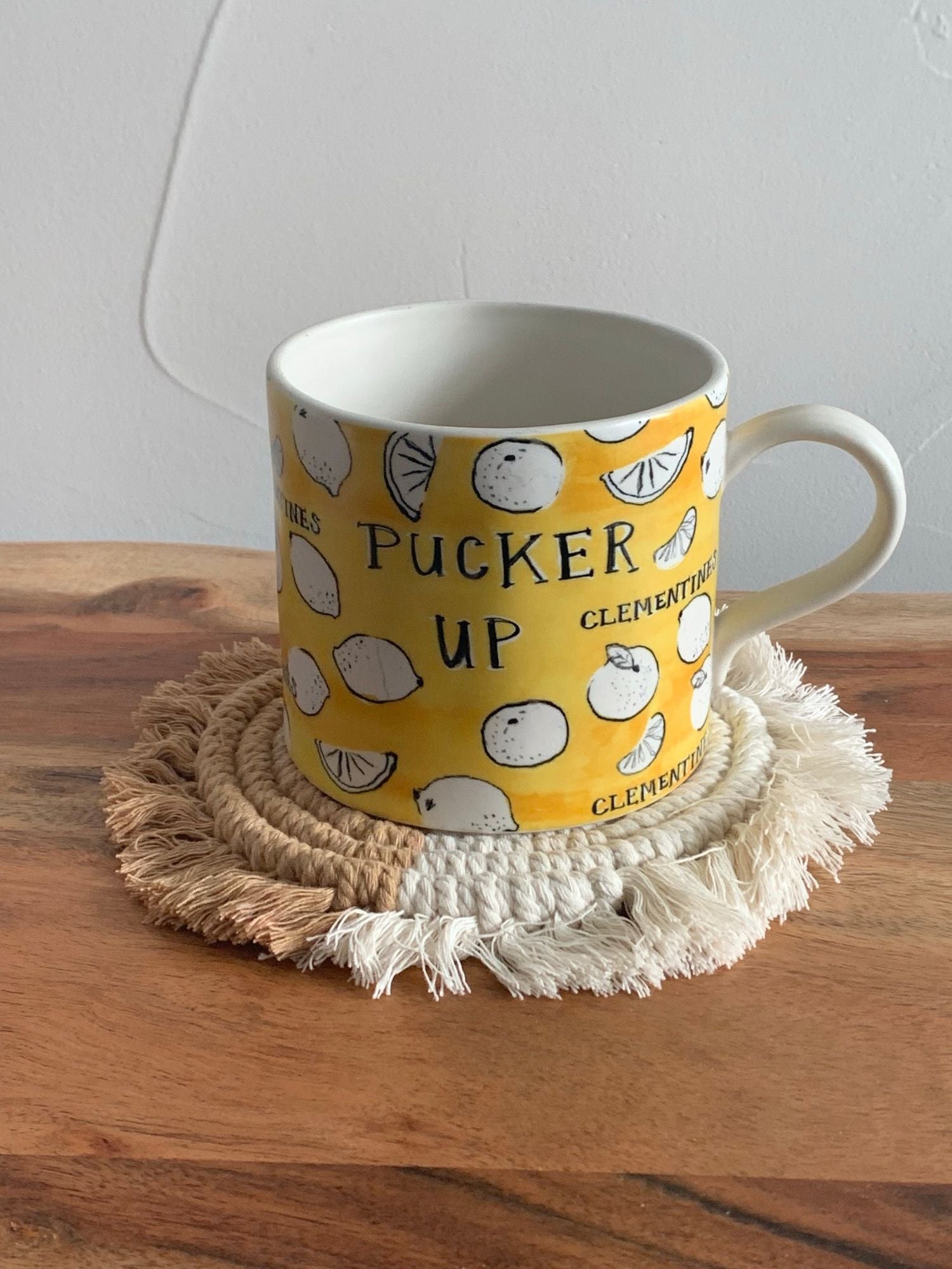 Macramé Drink Coasters; (7inch) image 4