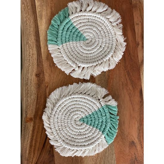 Macramé Drink Coasters; (7inch) image 15