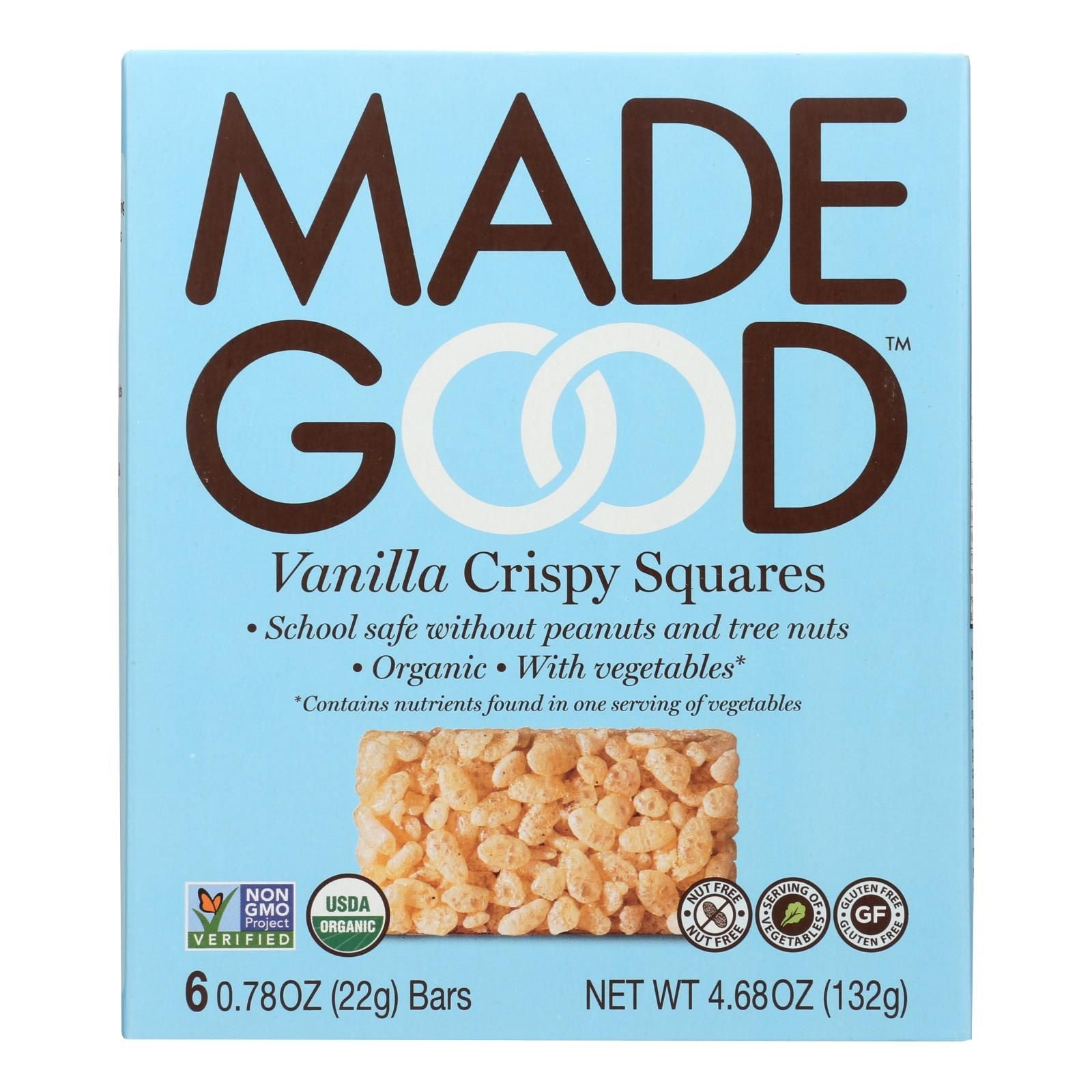 Made Good Crispy Squares - Vanilla - Case Of 6 - 4.68 Oz. image 1