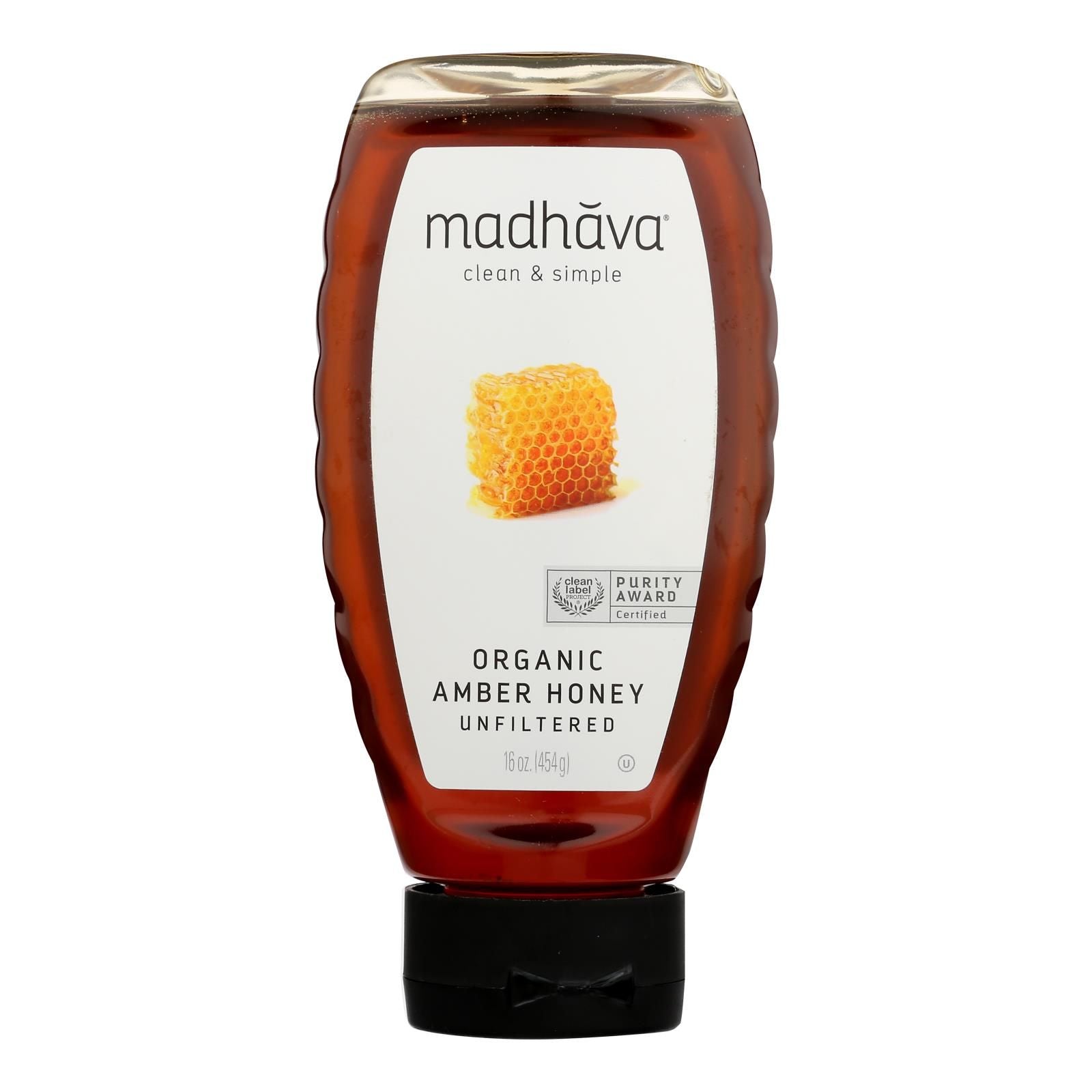 Madhava Honey - Honey Lt Amber Squz - Case Of 6 - 16 Oz image 1