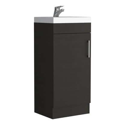 Madrid Bathroom Vanity Sink, Metal Handle, Single Door Cabinet -Black image 7
