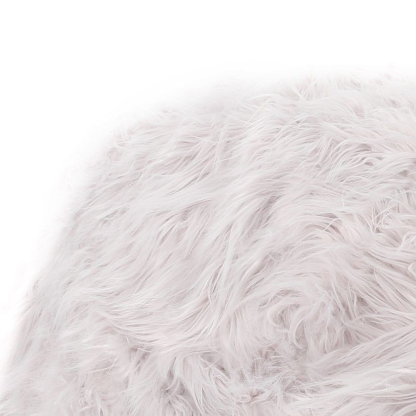Mahin 5 Foot Rounded Faux Fur Bean Bag, Lavender image 5