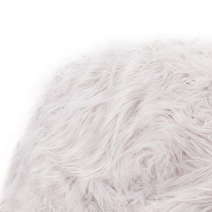 Mahin 5 Foot Rounded Faux Fur Bean Bag, Lavender image 5