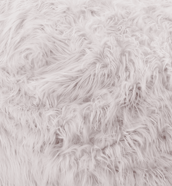 Mahin 5 Foot Rounded Faux Fur Bean Bag, Lavender image 3