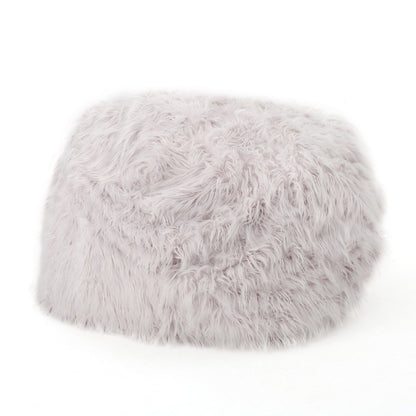 Mahin 5 Foot Rounded Faux Fur Bean Bag, Lavender image 1