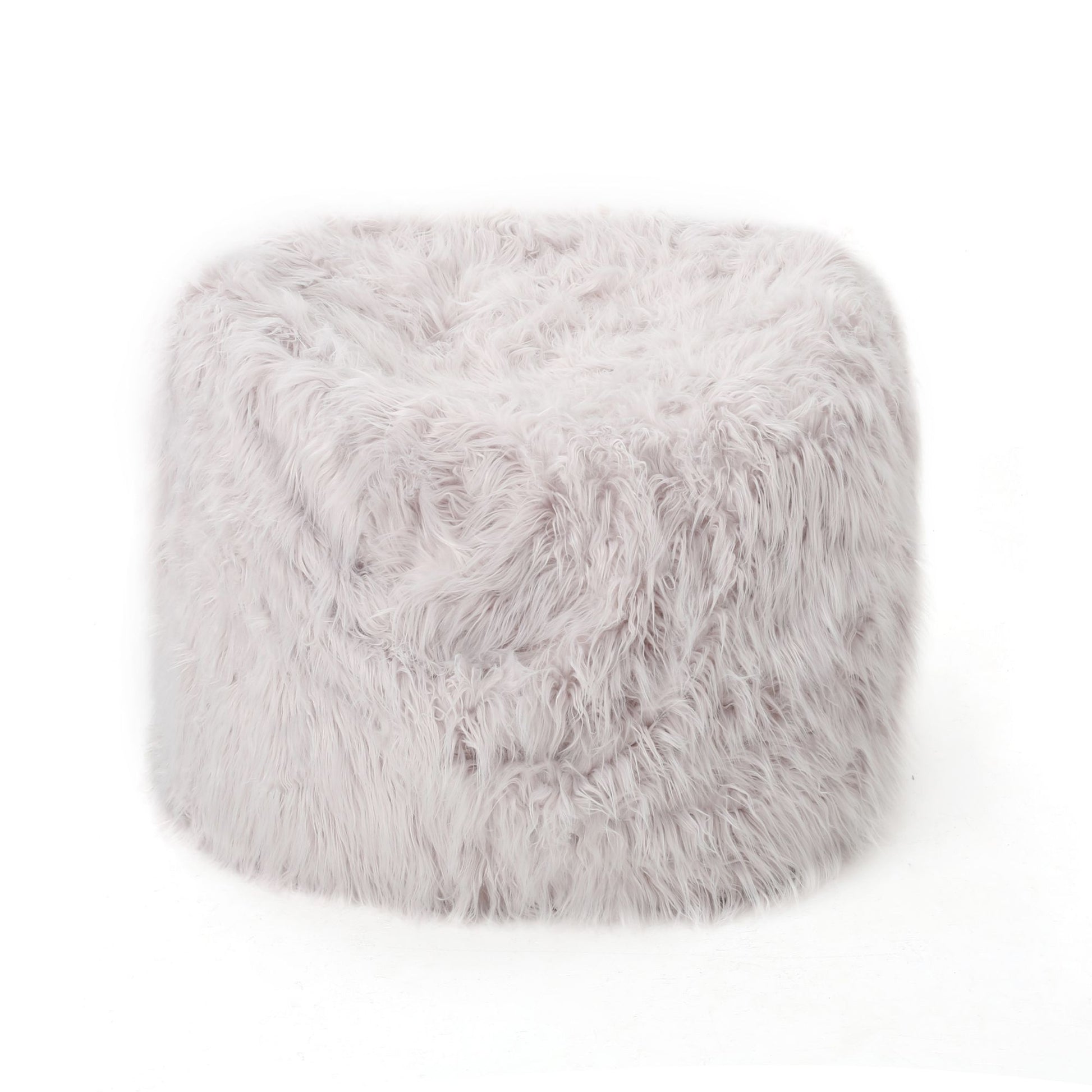 Mahin 5 Foot Rounded Faux Fur Bean Bag, Lavender image 2