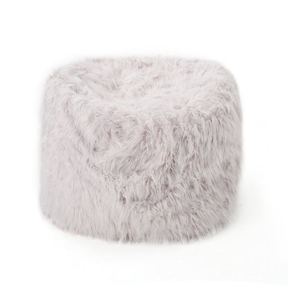 Mahin 5 Foot Rounded Faux Fur Bean Bag, Lavender image 2