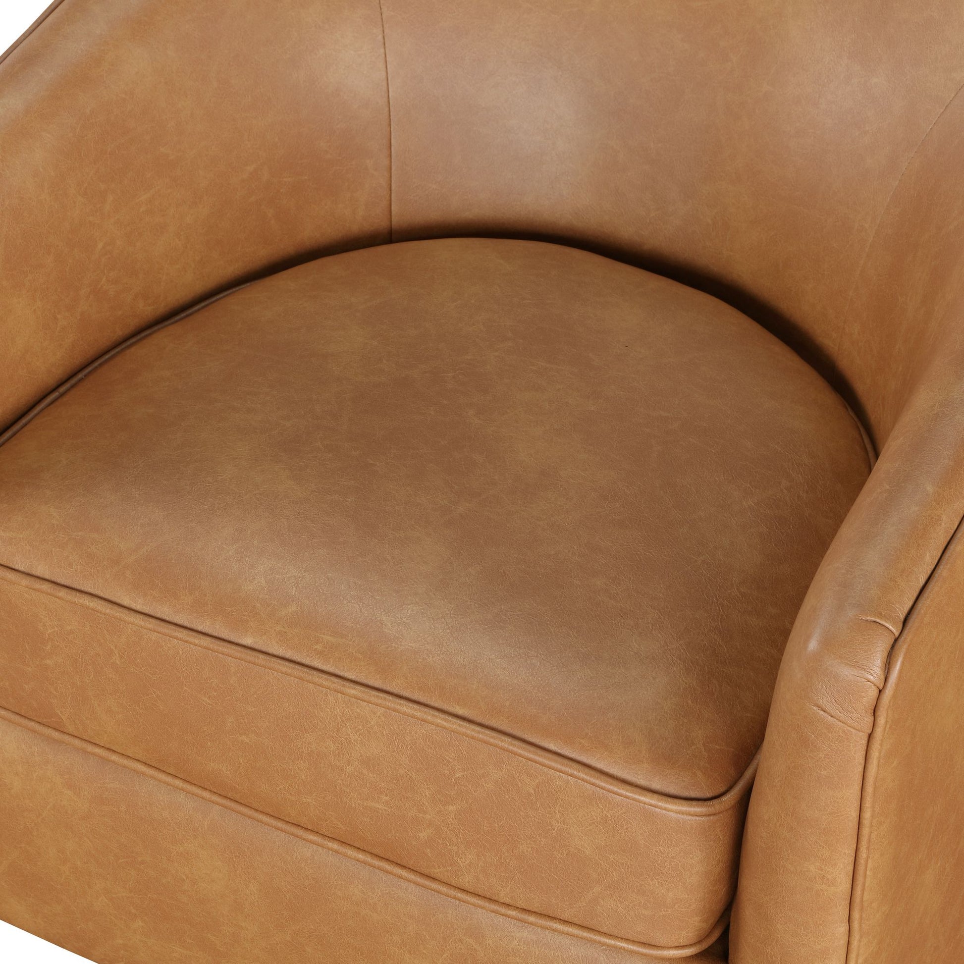 Maisy Saddle Faux Leather Wood Base Barrel Swivel Chair image 9