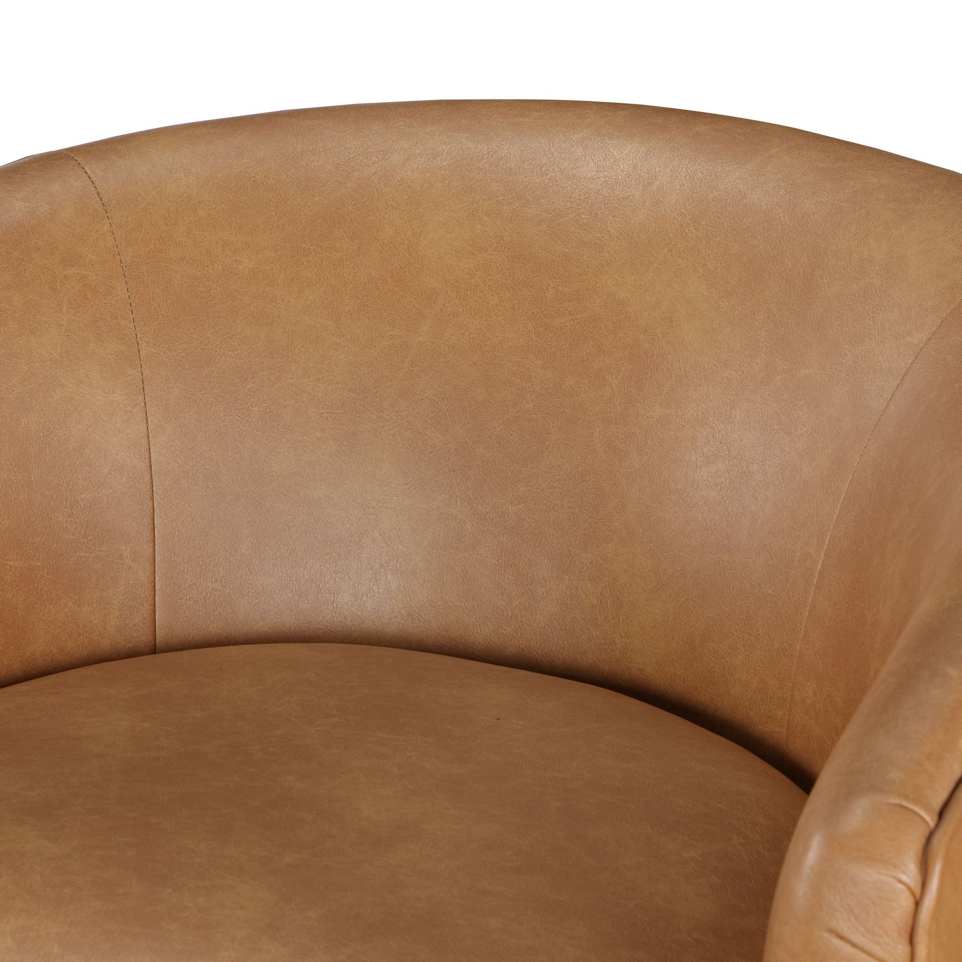 Maisy Saddle Faux Leather Wood Base Barrel Swivel Chair image 13
