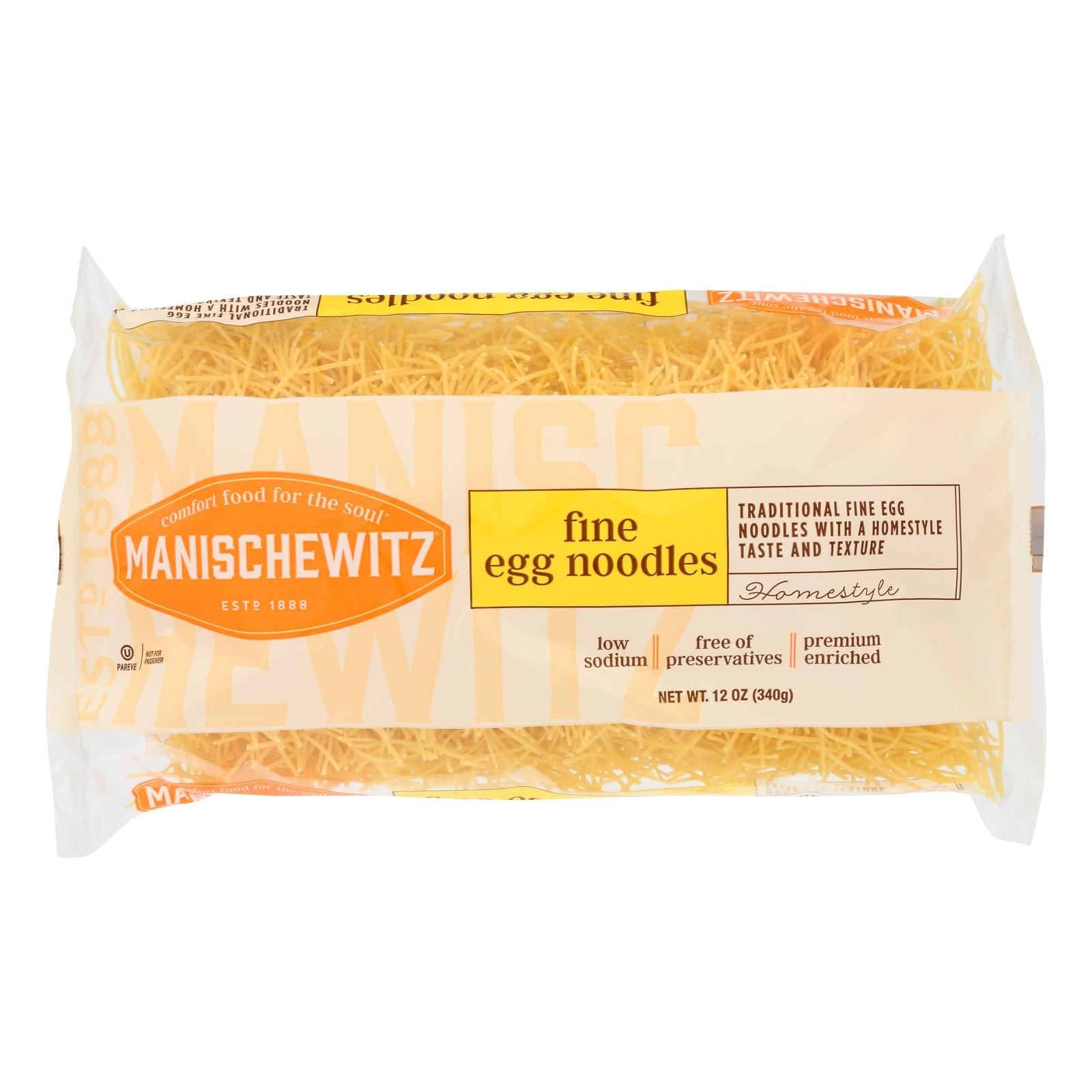 Manischewitz - Egg Noodles - Fine - Case Of 12 - 12 Oz. image 1
