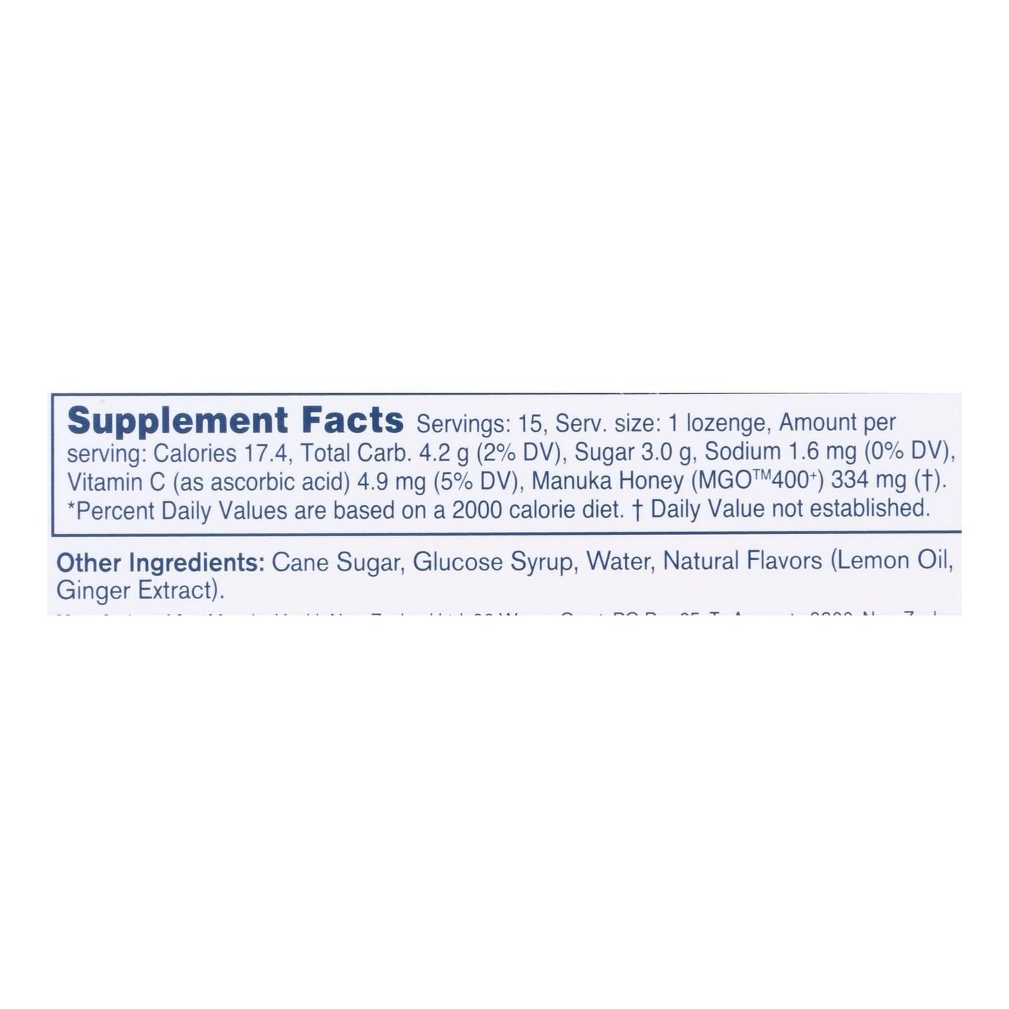 Manuka Health - Loz Honey Mgo 400+lem Ginger - 1 Each 1-15 Ct image 5