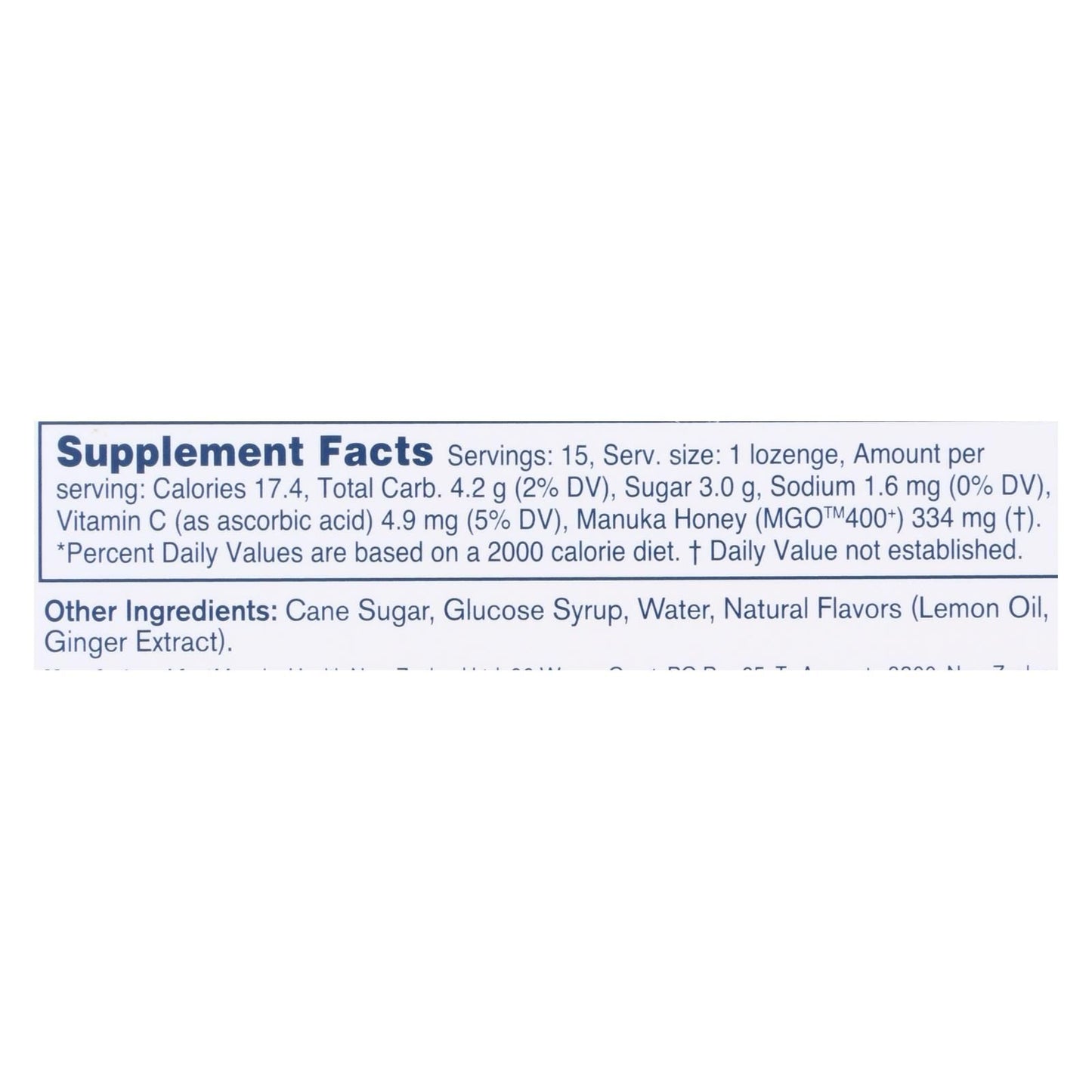 Manuka Health - Loz Honey Mgo 400+lem Ginger - 1 Each 1-15 Ct image 2