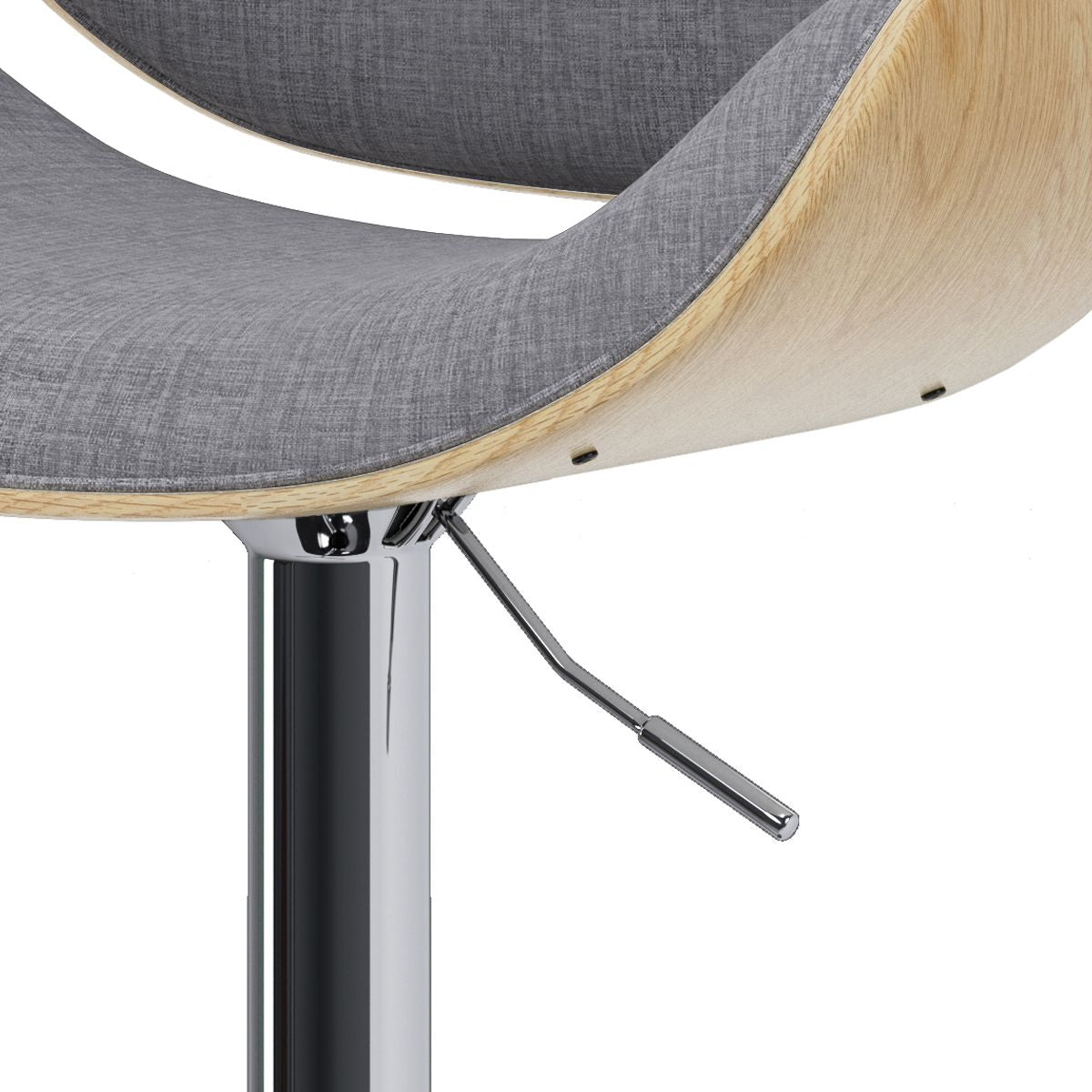 Marana - Bentwood Adjustable Swivel Bar Stool - Light Grey image 4