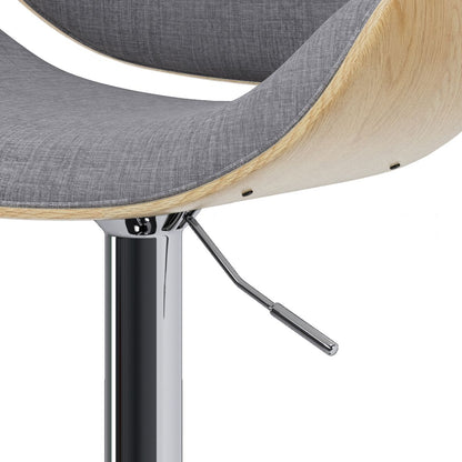 Marana - Bentwood Adjustable Swivel Bar Stool - Light Grey image 4