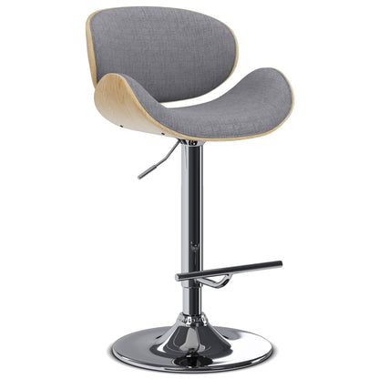 Marana - Bentwood Adjustable Swivel Bar Stool - Light Grey image 1