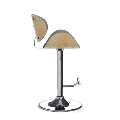 Marana - Bentwood Adjustable Swivel Bar Stool - Light Grey image 3