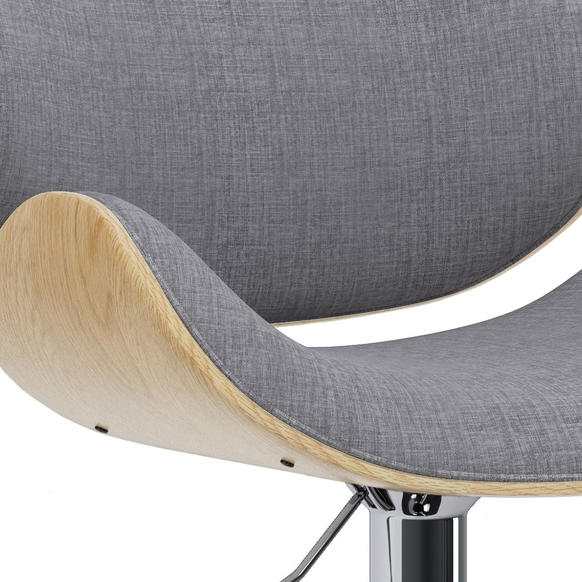 Marana - Bentwood Adjustable Swivel Bar Stool - Light Grey image 2