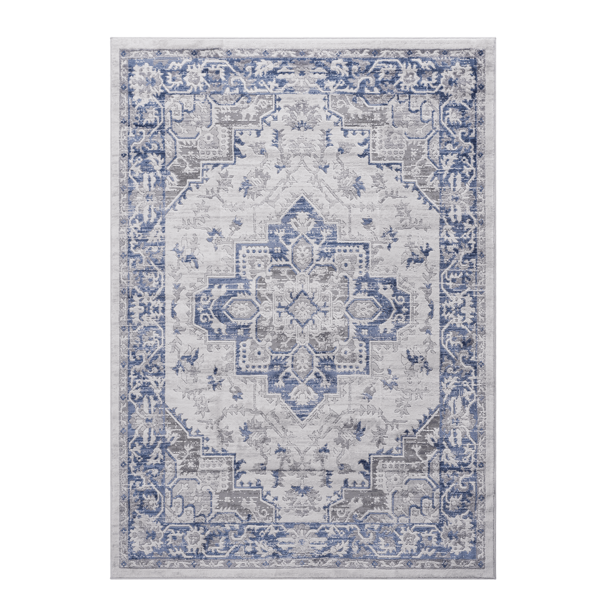 MARFI Collection 2X3 Blue / Grey / Oriental Doormat Rug image 2