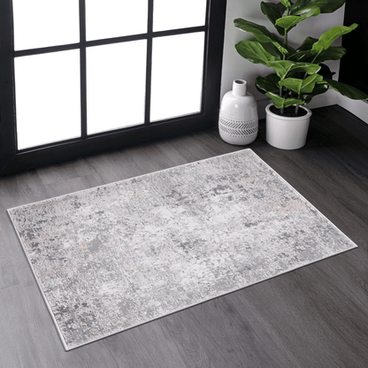 MARFI Collection 2X3 Grey / Multi / Abstract Doormat Rug image 1