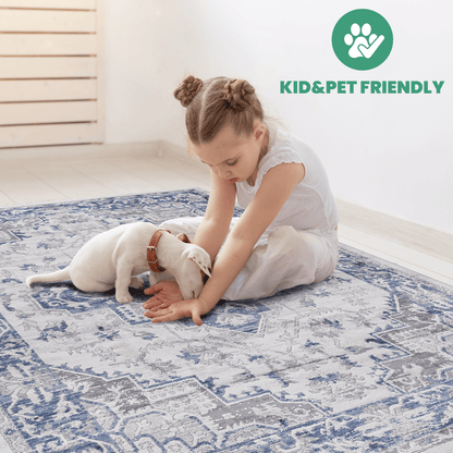 MARFI Collection 2X8 Blue / Grey / Oriental Runner Rug image 6