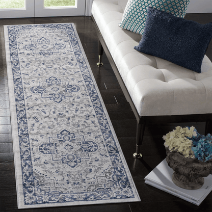 MARFI Collection 2X8 Blue / Grey / Oriental Runner Rug image 1