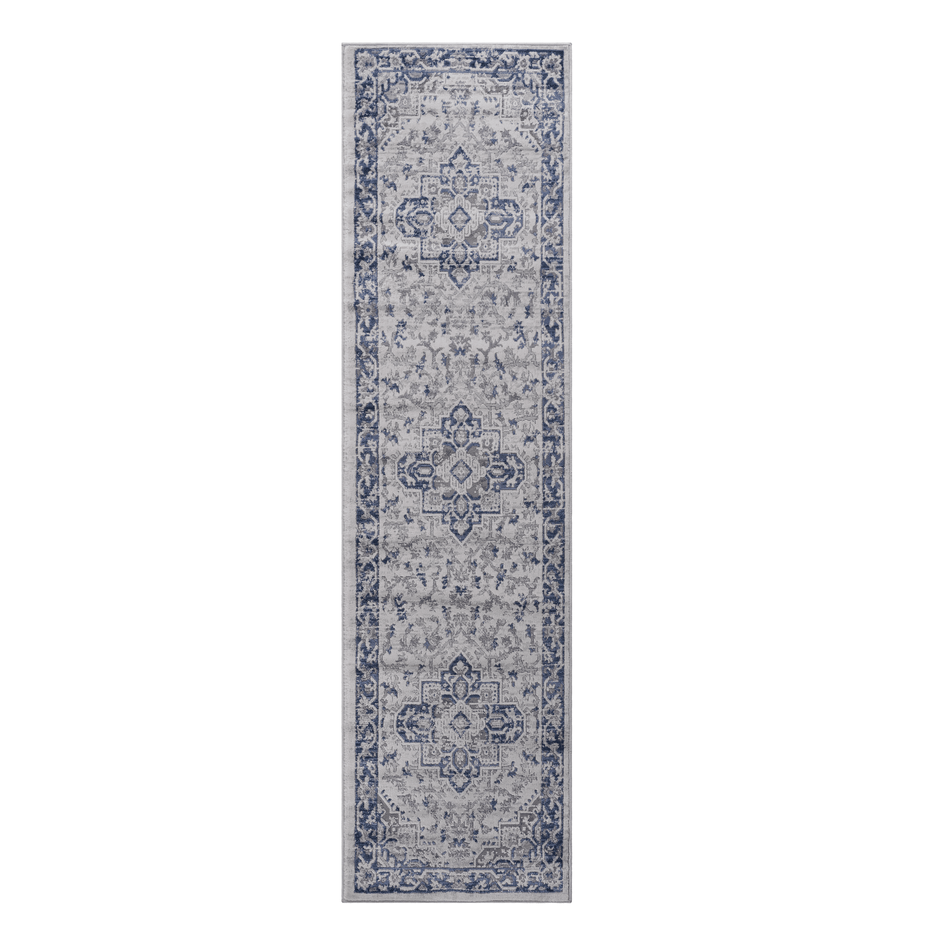 MARFI Collection 2X8 Blue / Grey / Oriental Runner Rug image 2