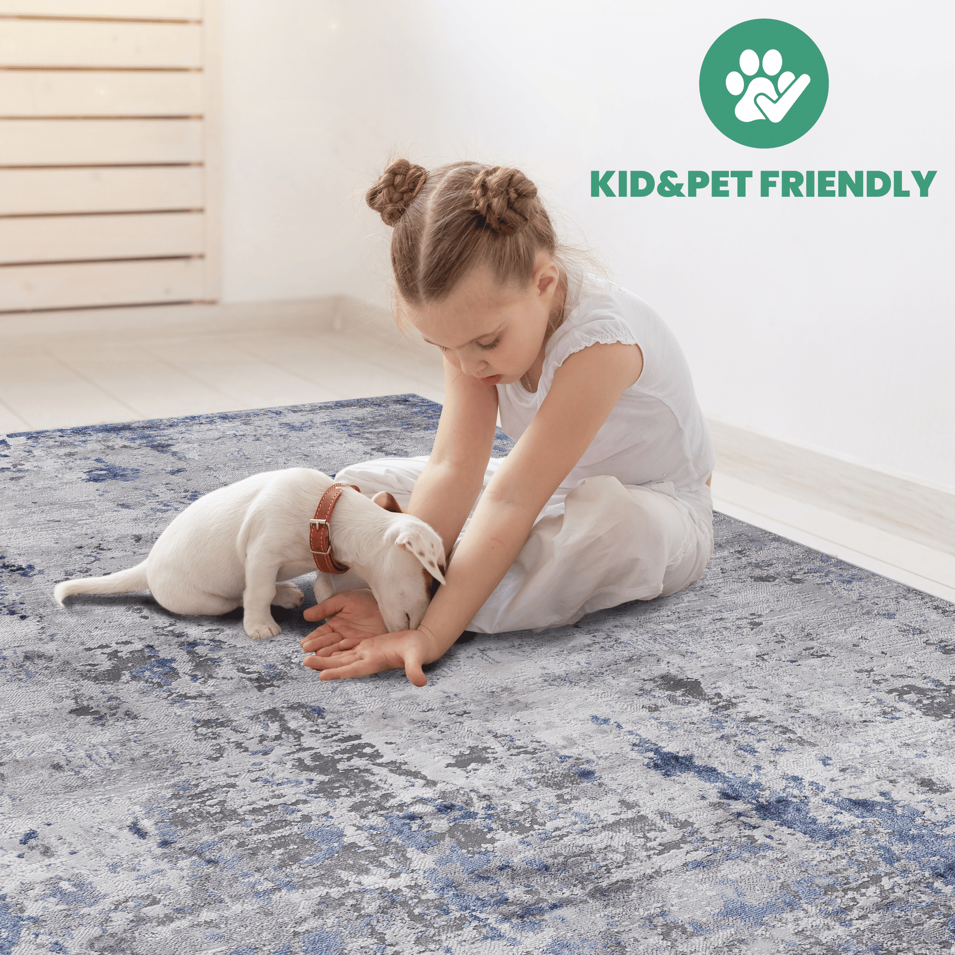 MARFI Collection 2X8 Silver / Blue / Abstract Runner Rug image 6