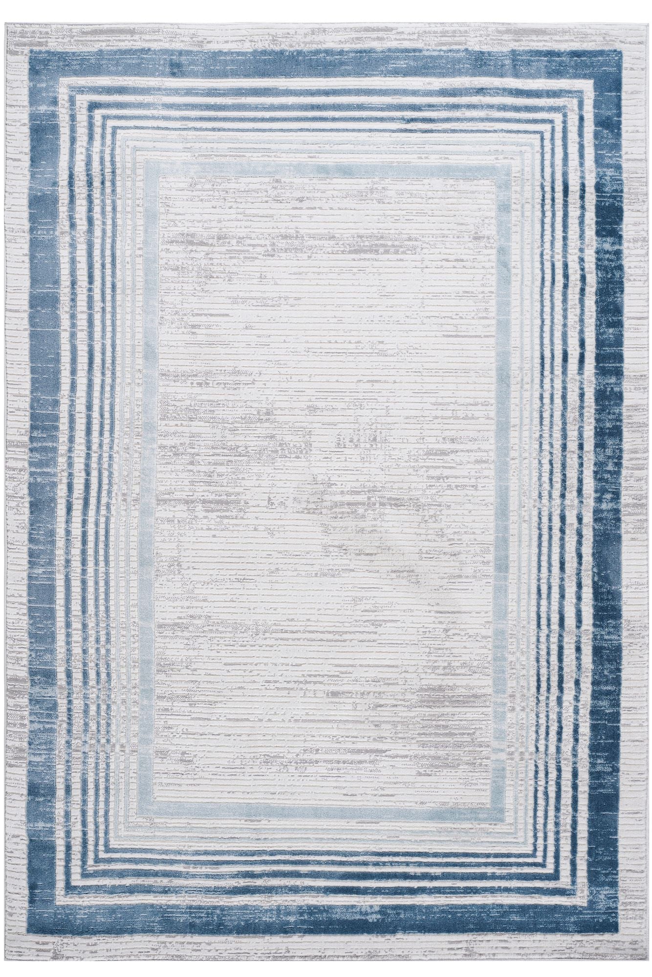 MARFI Collection 5X7 Blue / Ivory / Bordered Area Rug image 2