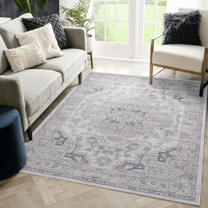 MARFI Collection 5X7 Ivory / Beige / Oriental Area Rug image 1