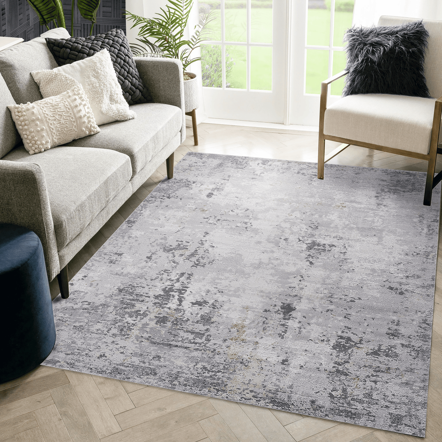 MARFI Collection 5X7 Ivory / Sand / Abstract Area Rug image 1
