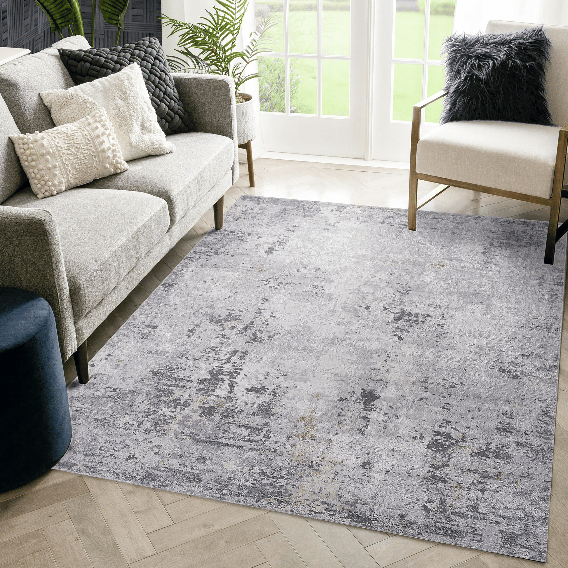 MARFI Collection 5X7 Ivory / Sand / Abstract Area Rug image 1