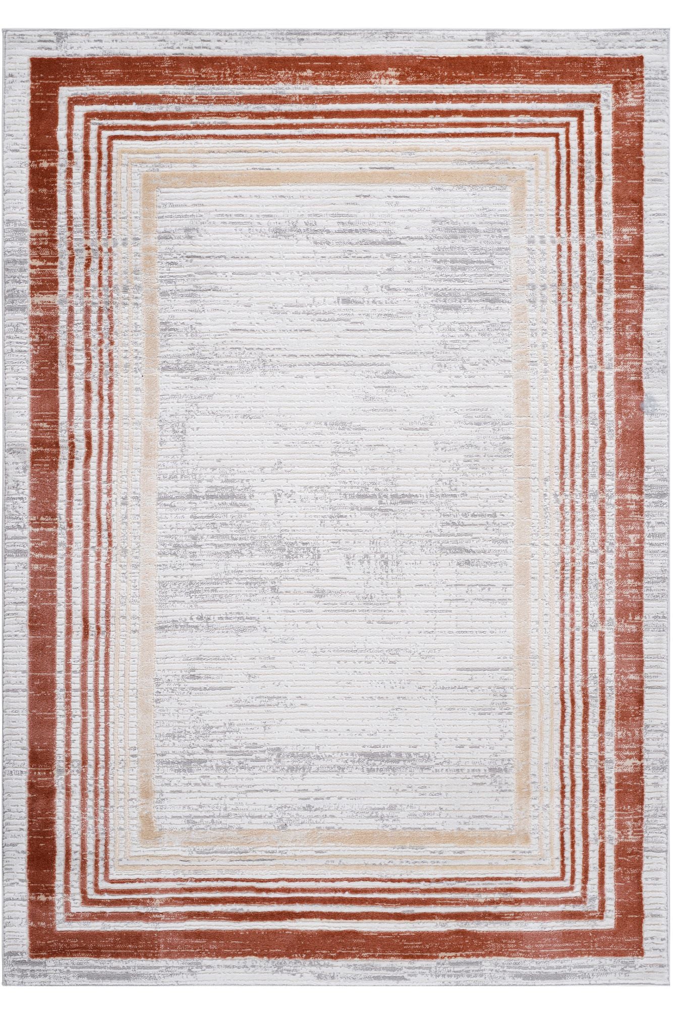 MARFI Collection 6X9 Brown / Ivory / Bordered Area Rug image 2