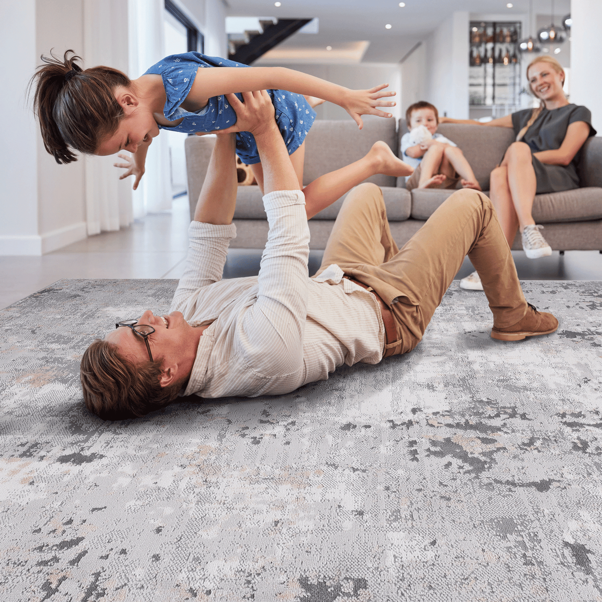 MARFI Collection 6X9 Grey / Multi / Abstract Area Rug image 3