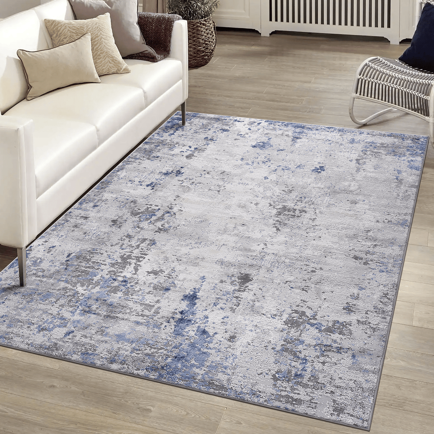 MARFI Collection 6X9 Silver / Blue / Abstract Area Rug image 1