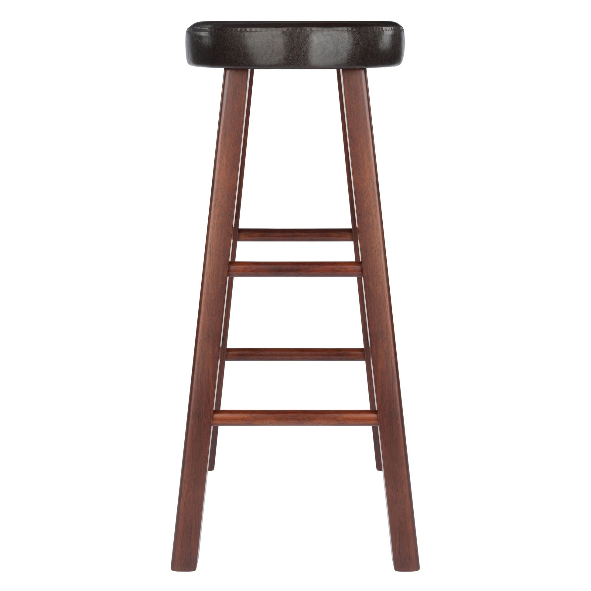 Maria 2-Pc Cushion Seat Bar Stool Set; Espresso & Walnut image 4
