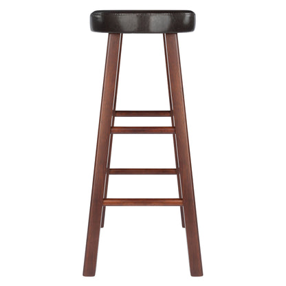 Maria 2-Pc Cushion Seat Bar Stool Set; Espresso & Walnut image 4