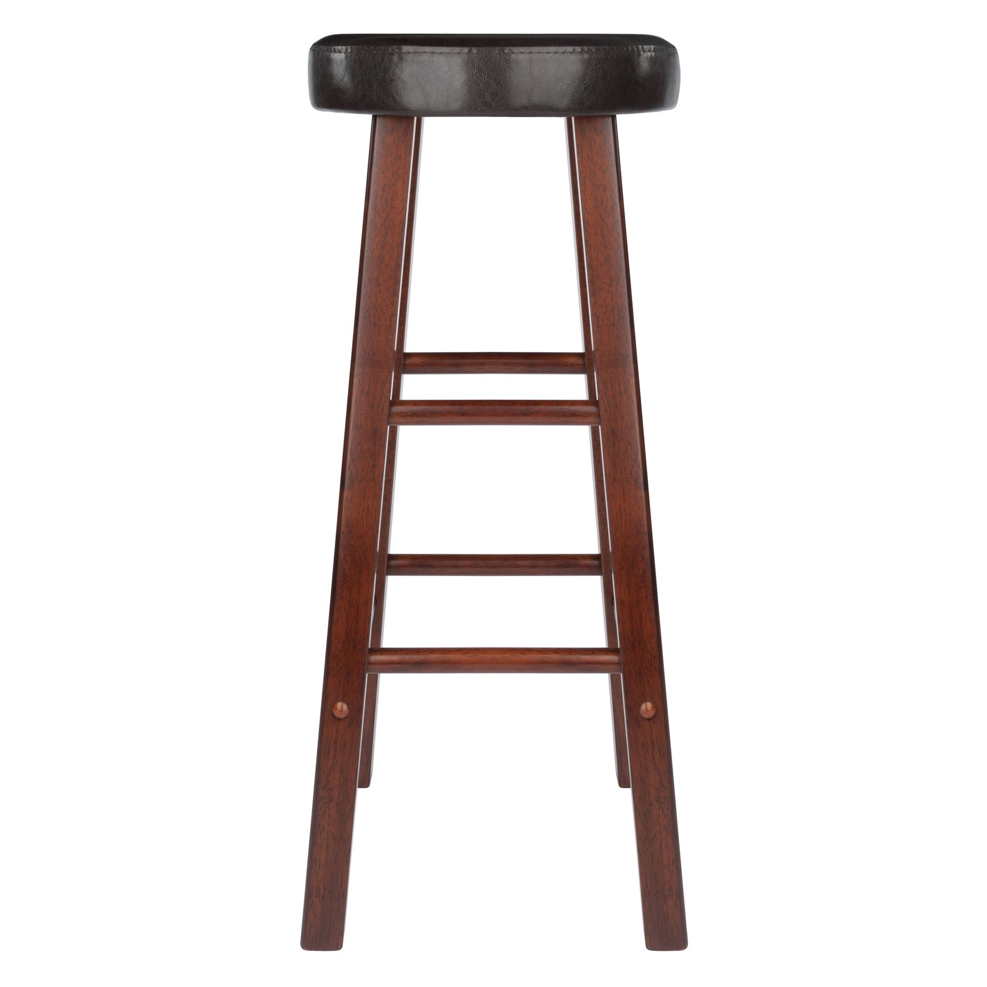 Maria 2-Pc Cushion Seat Bar Stool Set; Espresso & Walnut image 5