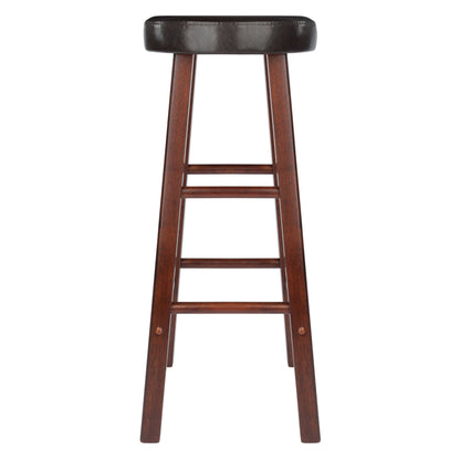 Maria 2-Pc Cushion Seat Bar Stool Set; Espresso & Walnut image 5