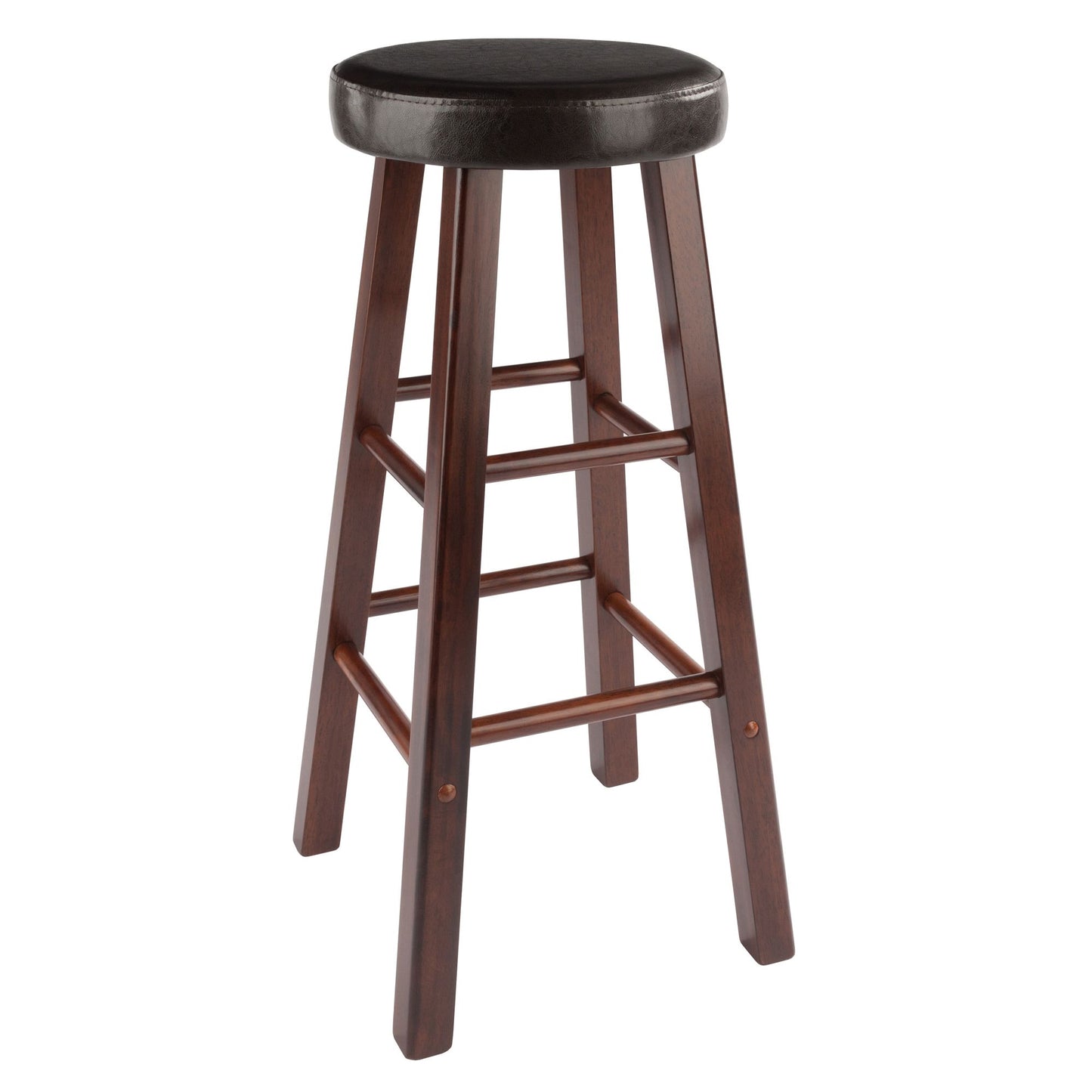 Maria 2-Pc Cushion Seat Bar Stool Set; Espresso & Walnut image 8