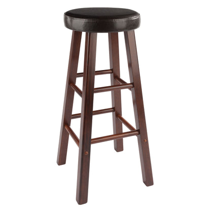 Maria 2-Pc Cushion Seat Bar Stool Set; Espresso & Walnut image 8
