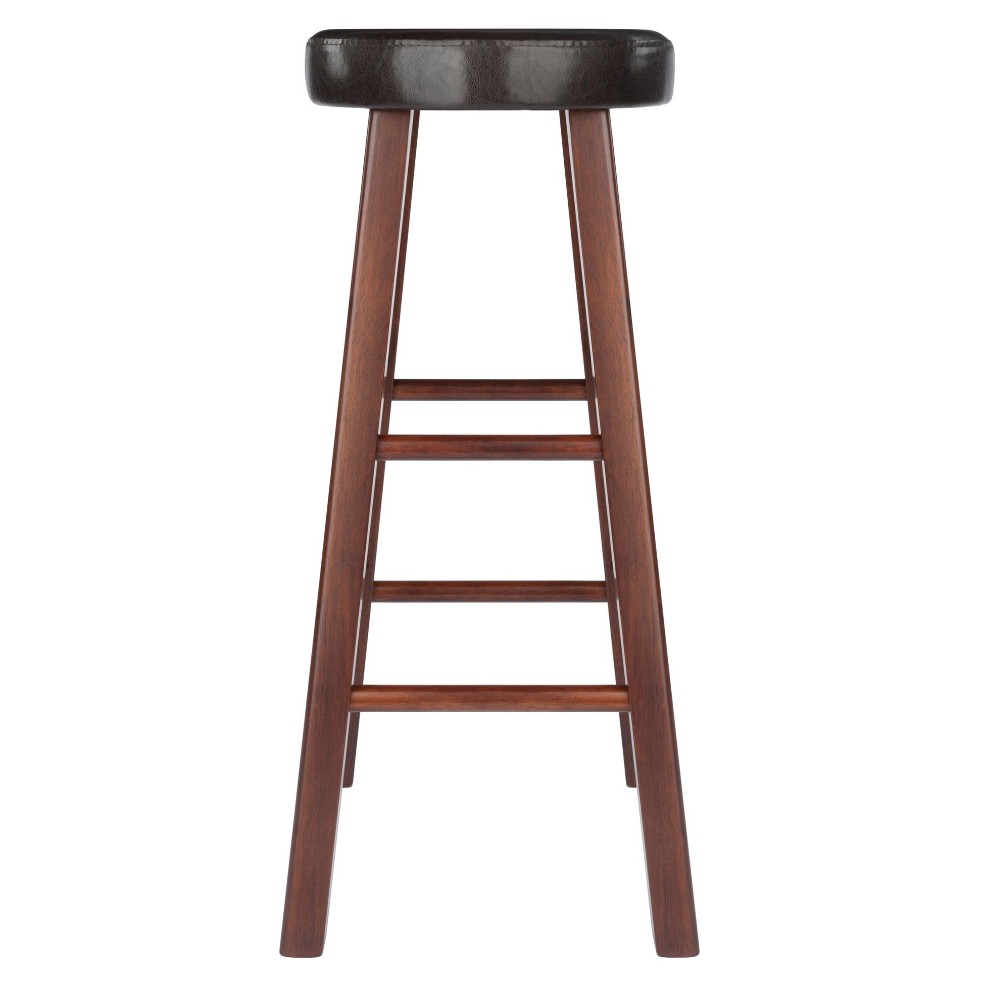 Maria 2-Pc Cushion Seat Bar Stool Set; Espresso & Walnut image 9