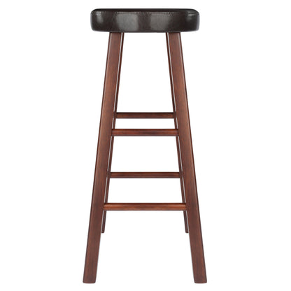 Maria 2-Pc Cushion Seat Bar Stool Set; Espresso & Walnut image 9