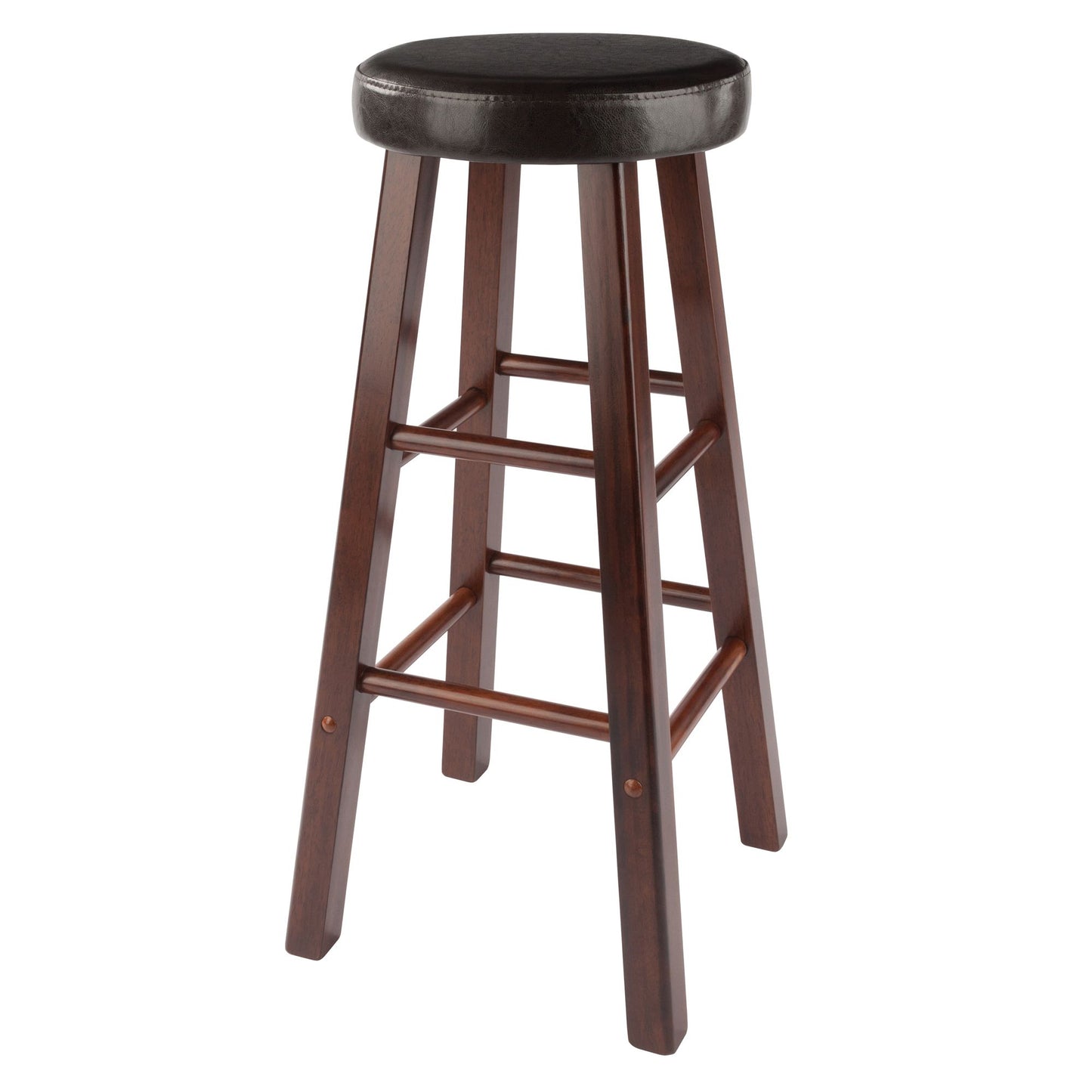 Maria 2-Pc Cushion Seat Bar Stool Set; Espresso & Walnut image 7