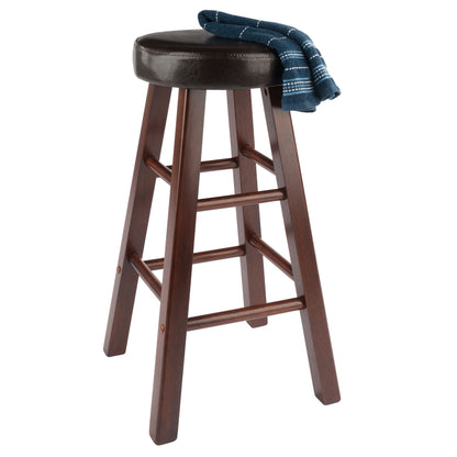 Maria 2-Pc Cushion Seat Counter Stool Set; Espresso & Walnut image 2