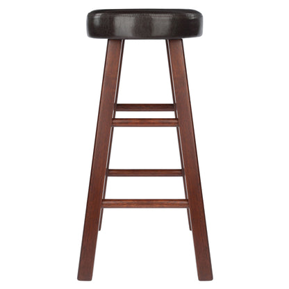 Maria 2-Pc Cushion Seat Counter Stool Set; Espresso & Walnut image 8